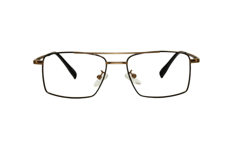 Golden Black Full Rim Rectangle Metal