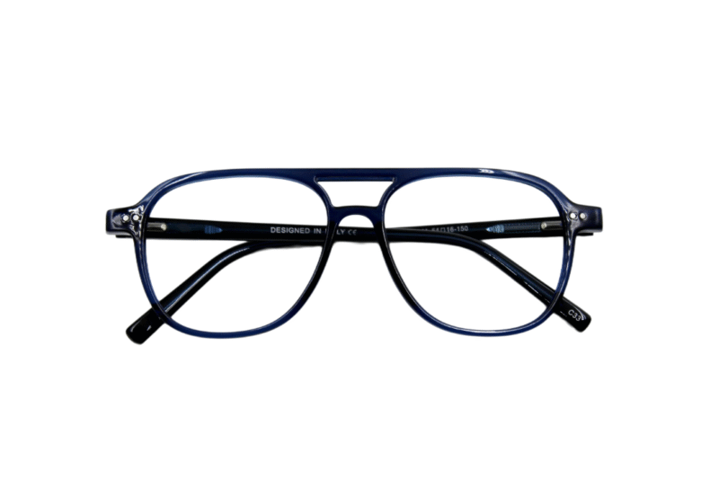 Blue Transparent Full Rim Aviator - Image 3